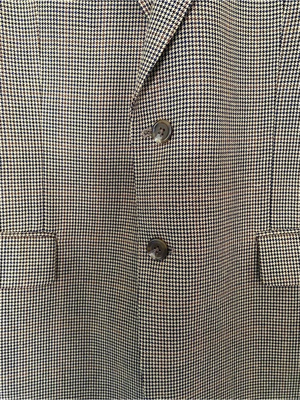 Lauren Ralph Lauren Vintage Silk Wool Houndstooth Blazer 42R
